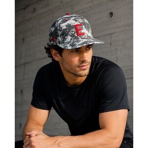 The Game Pro G-Flex Digital Camo Hat Grey Red Letter E Baseball Cap GP352 Small